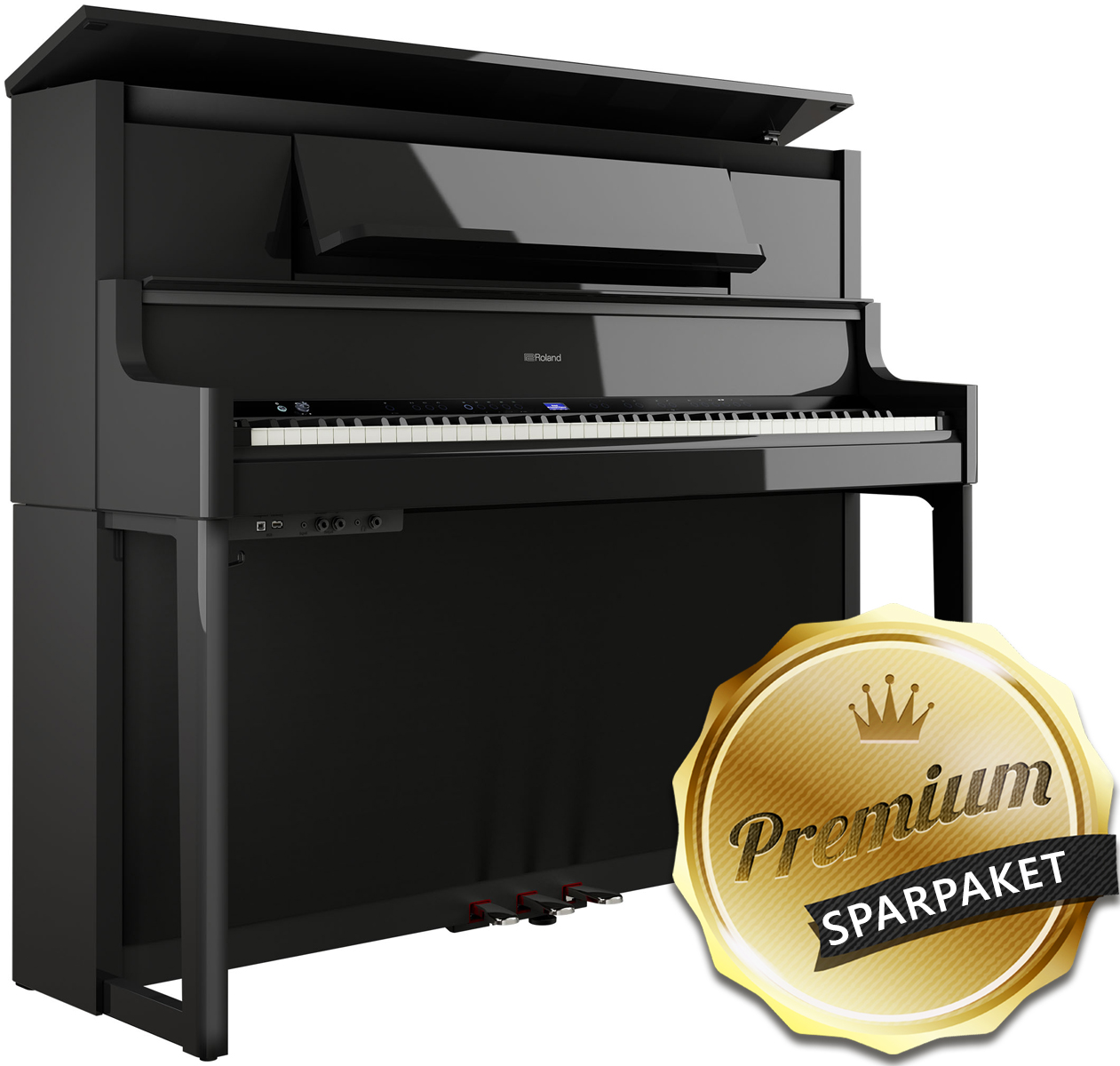 Bild von Roland LX-9 PE Digitalpiano Polished Ebony - Schwarz Hochglanz - Premium-Sparpaket