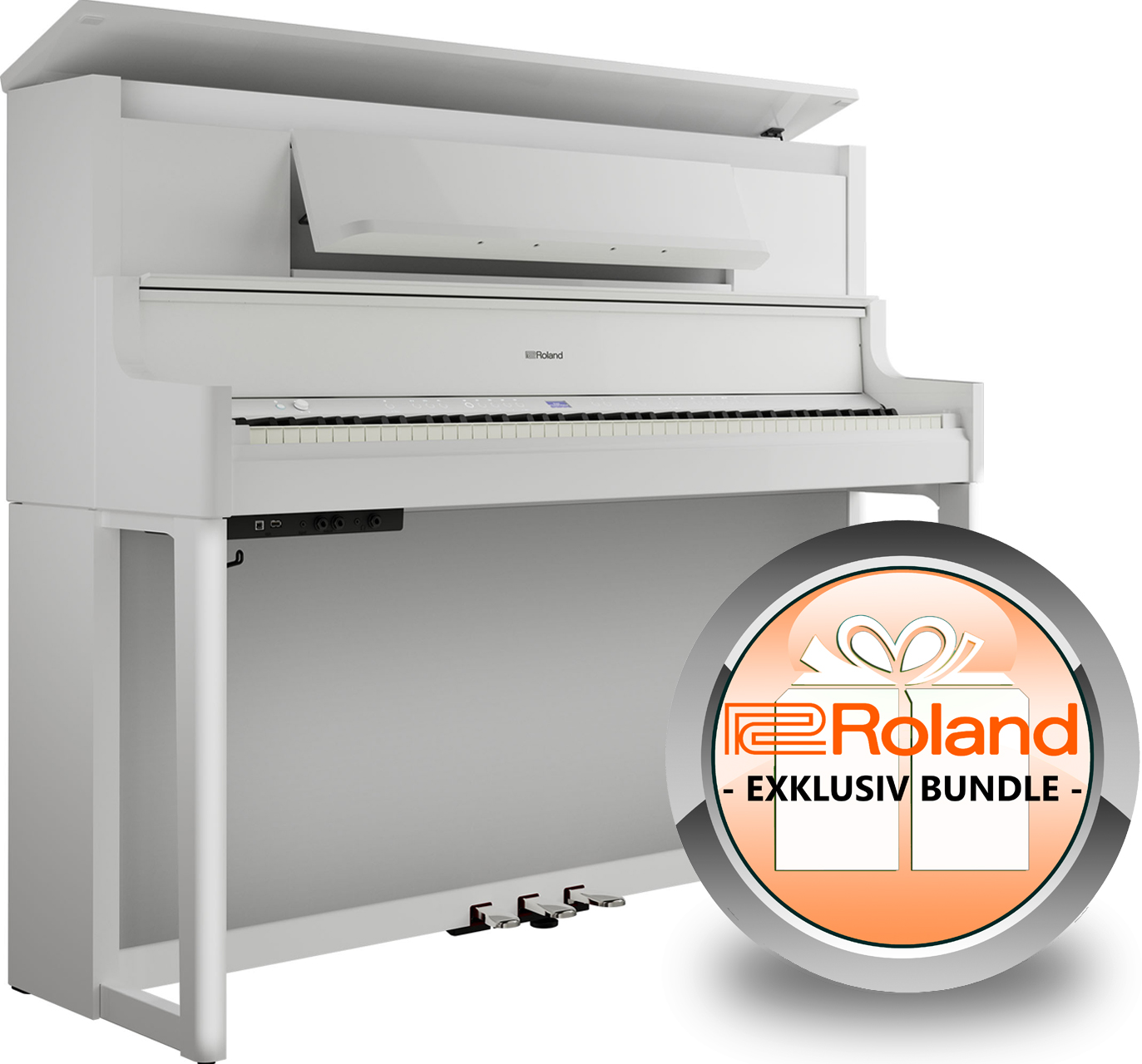 Bild von Roland LX-9 PW Digitalpiano Polished White - Weiß Hochglanz - Exklusiv-Bundle