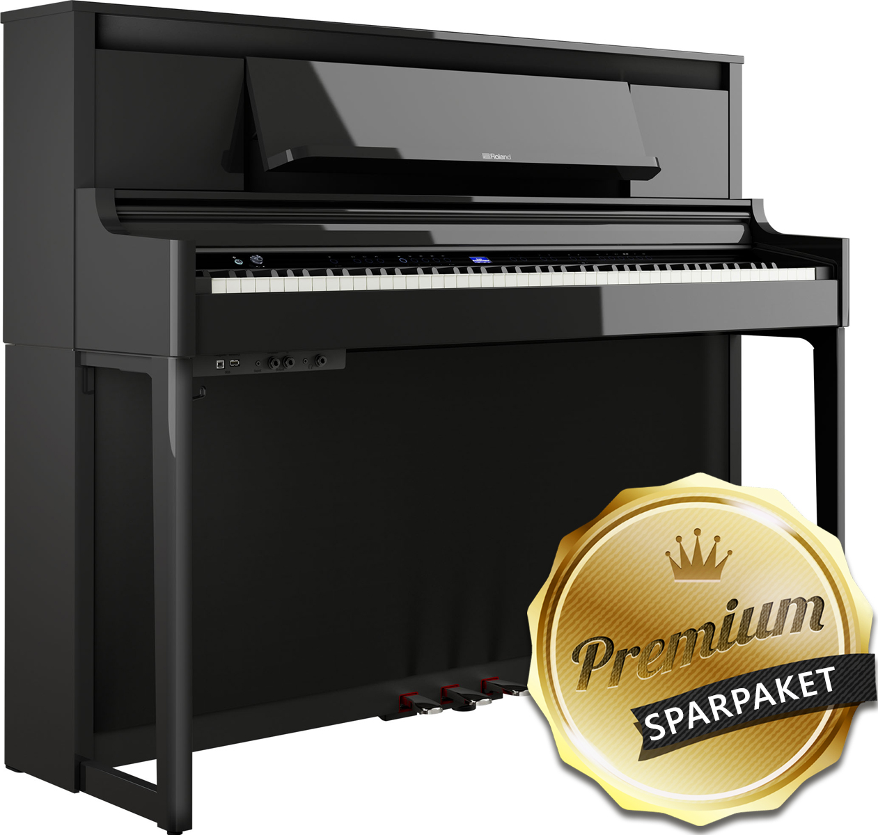 Bild von Roland LX-6 PE Digitalpiano Polished Ebony - Schwarz Hochglanz - Premium-Sparpaket