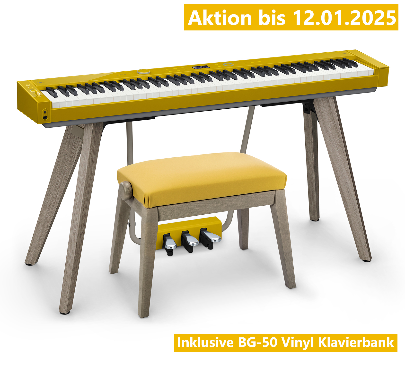 Bild von Casio Privia PX-S7000 HM Harmonious Mustard - AKTIONS-SET inkl. Klavierbank