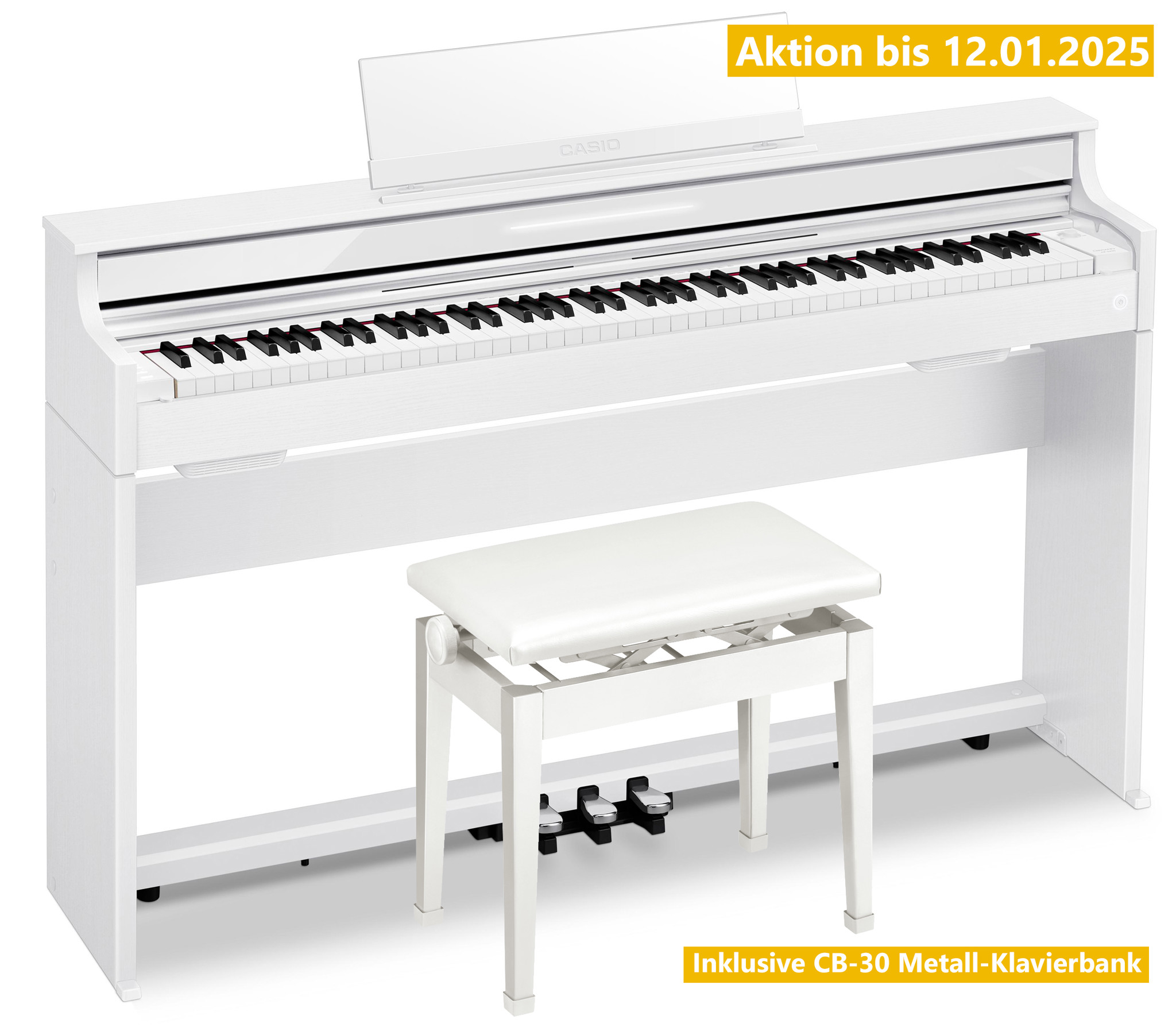 Bild von Casio Celviano AP-S450 WE - Weiß Matt - AKTIONS-SET inkl. Klavierbank